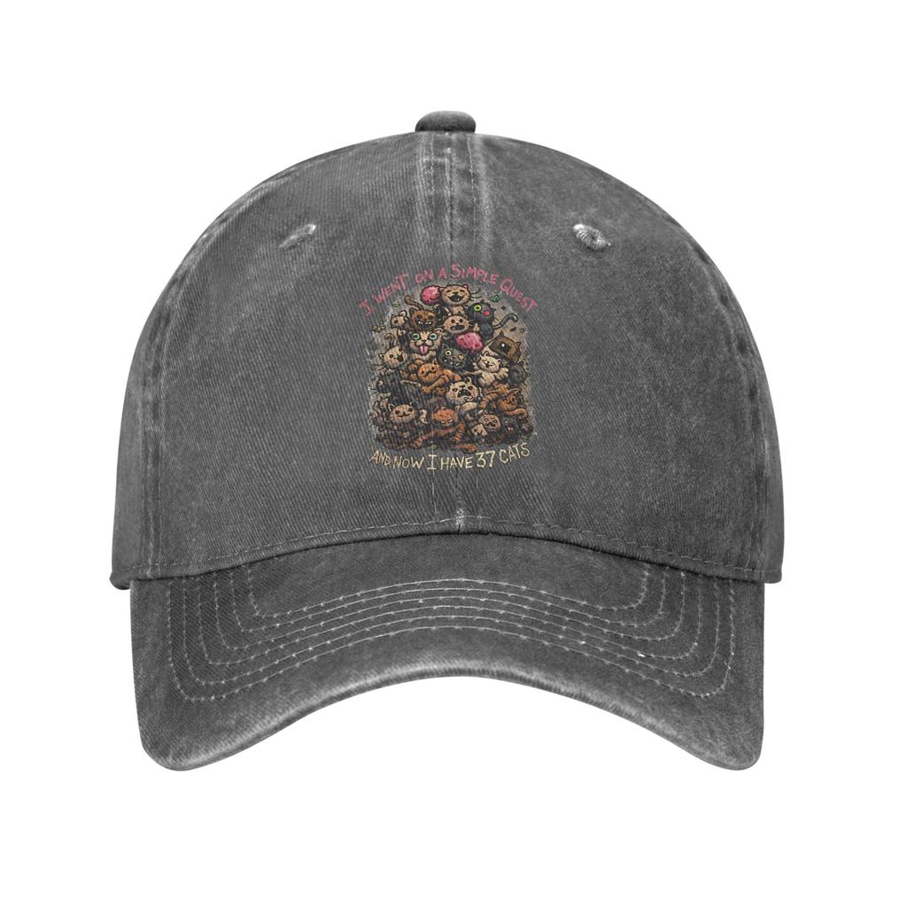 Mewgenics I Went On A Simple Quest And Now I Have 37 Baseball Cap Unisex Style Distressed Denim Cap Unstructured Soft Hats Cap