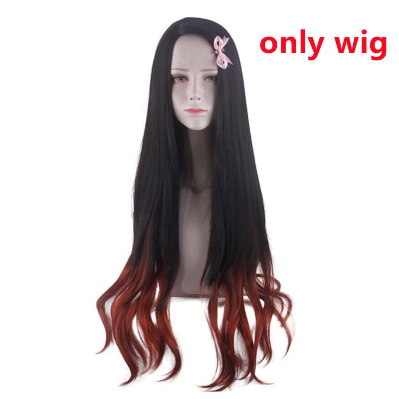 Anime Demon Slayer Kimetsu No Yaiba Cosplay Kostümü Nezuko Kamado Kimono Üniforma Cadılar Bayramı Kıyafetleri