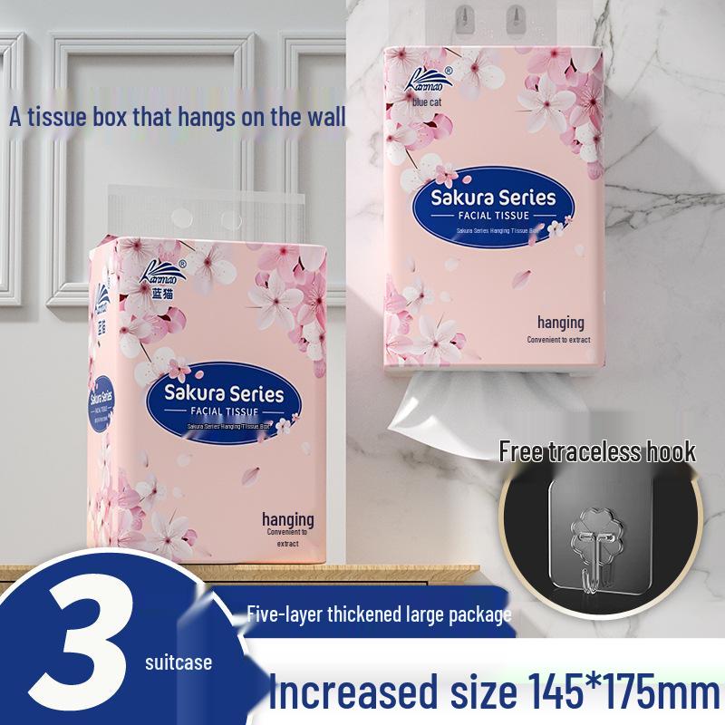 Large Pack: Hanging Facial Tissue & Pull-Out Hand Towel Set with Hook