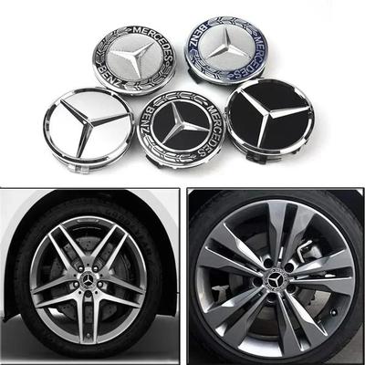 C200 E200 Pour Mercedes Benz 4PCS 75mm Cache-moyeu de Roue de Voiture Cache-moyeu Emblème Accessoires pour Mercedes benz AMG C E S GLE CLC Clas