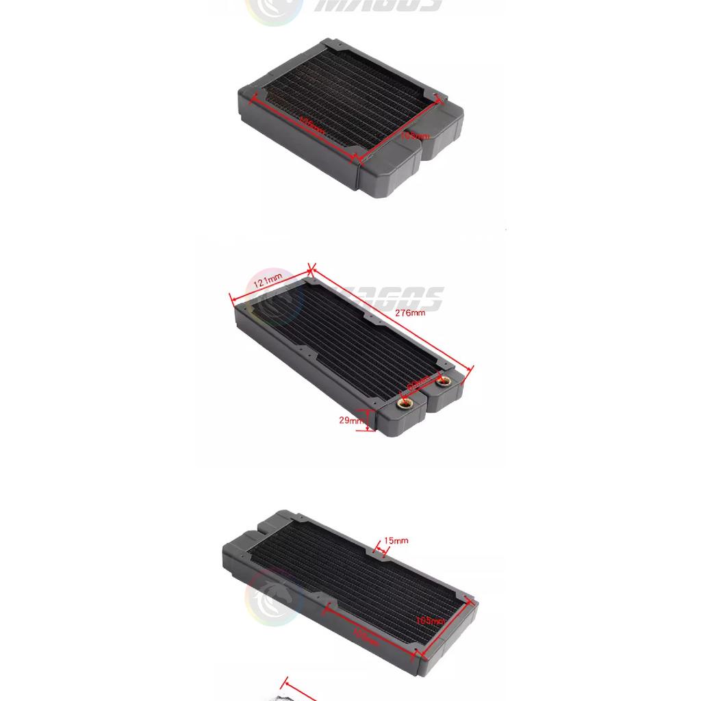 FREEZEMOD G1/4'' 29mm Thick Copper Radiator 120/240/360/480mm PC Water Cooling Rad. Row Heat Sink Cooler for 120mm Fan