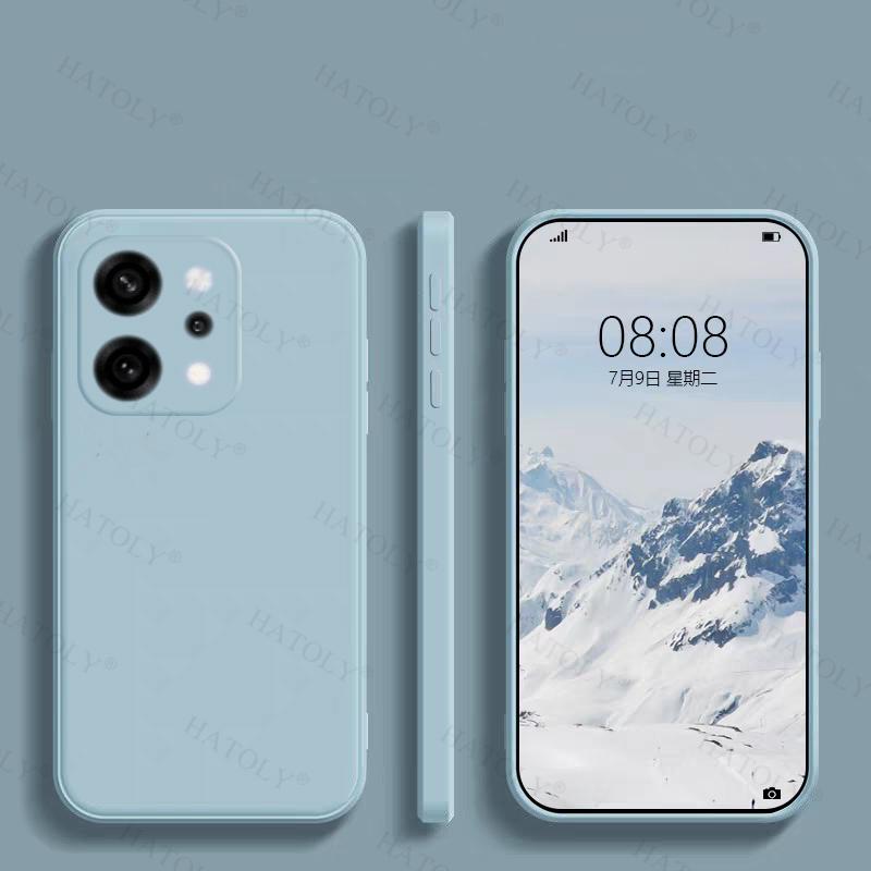 Para Capa para Oppo Reno 14 Pro Para Oppo Reno 14 Pro Global Capa de Silicone Líquido Cor Doce Para Capa para Oppo Reno 14 Pro