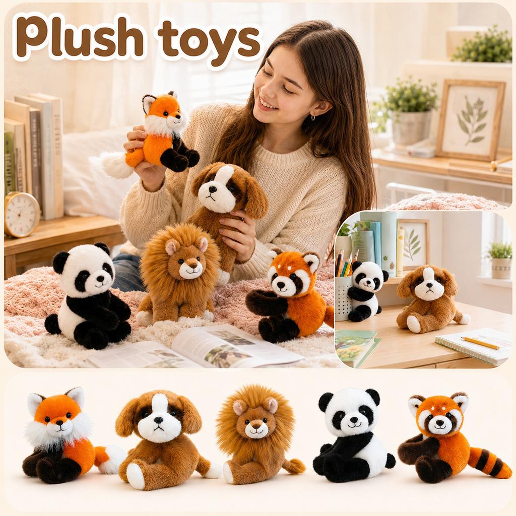 Cute Huggable Magnetic Plush Animal Toy Realistic Stuffed Animal for Kids Gift - No