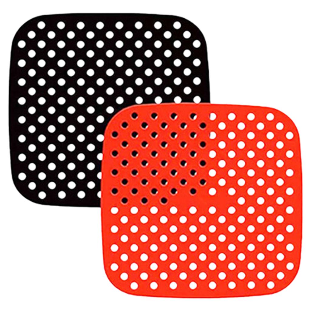 Silikonmatte Grillmatte für Heißluftfritteuse Zubehör Wiederverwendbare Silikonunterlage Perforiertes Silikon-Backpapier Heißluftfritteuse