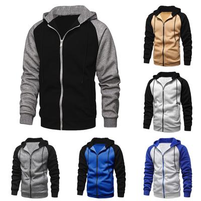 Men's Winter Hooded Polka Dot Casual Sports Cardigan Sweatshirt Long Sleeves