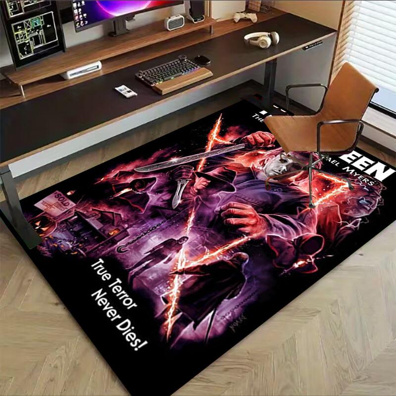 Halloween Myers' True Terror Carpet For Playroom Bedroom Living Room Sofa Home Decorkids Game Area Rug Nonslip Floor Mat