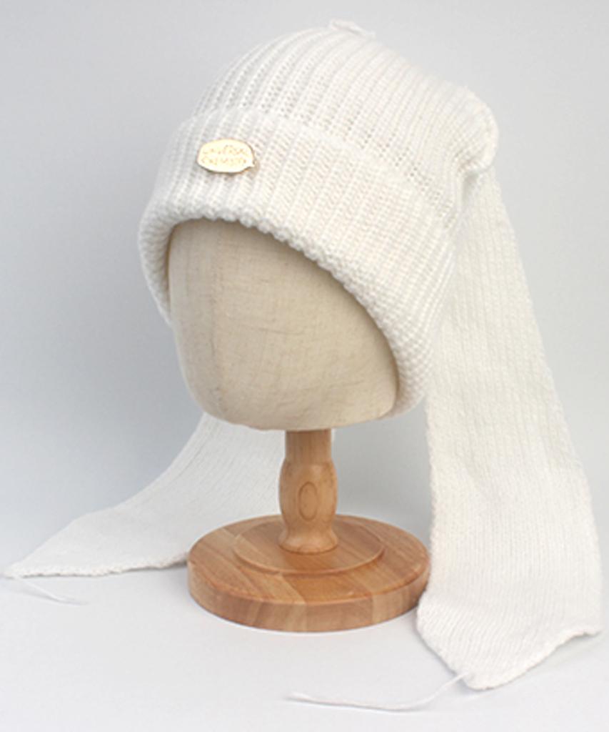 Yunibeosyeolkemiseuteuli Rabbit Long Ear White Beanie Rabbit Beanie
