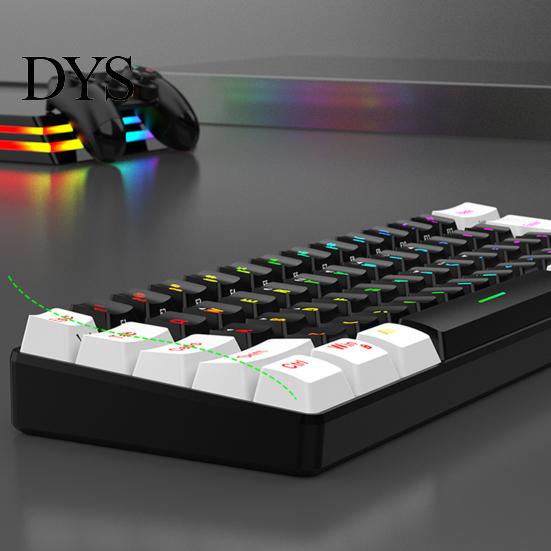 PC-Tastatur Kabelgebunden Mechanisch Gaming RGB-Licht Design 61 Tasten Kompakt Leicht Computer Büro