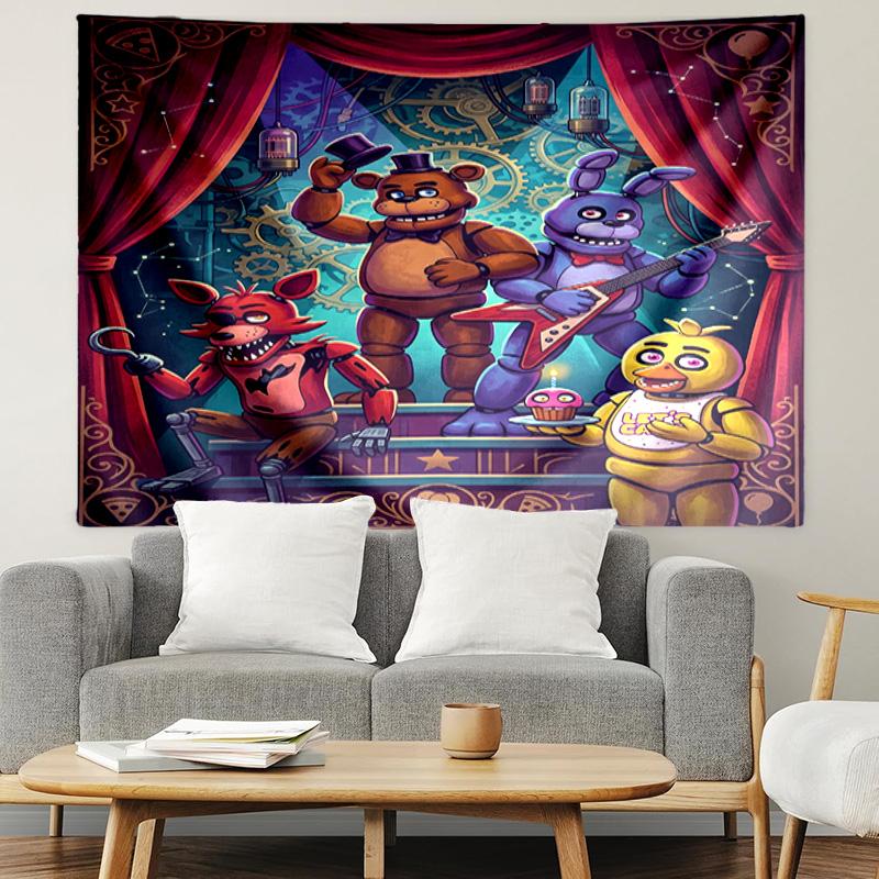 Five Nights At Freddy's Print Tapestry, Lightweight Wall Hanging, for Bedroom, Dorm, Living Room, Home Art Decor, Birthday Christmas Gift for Friends
