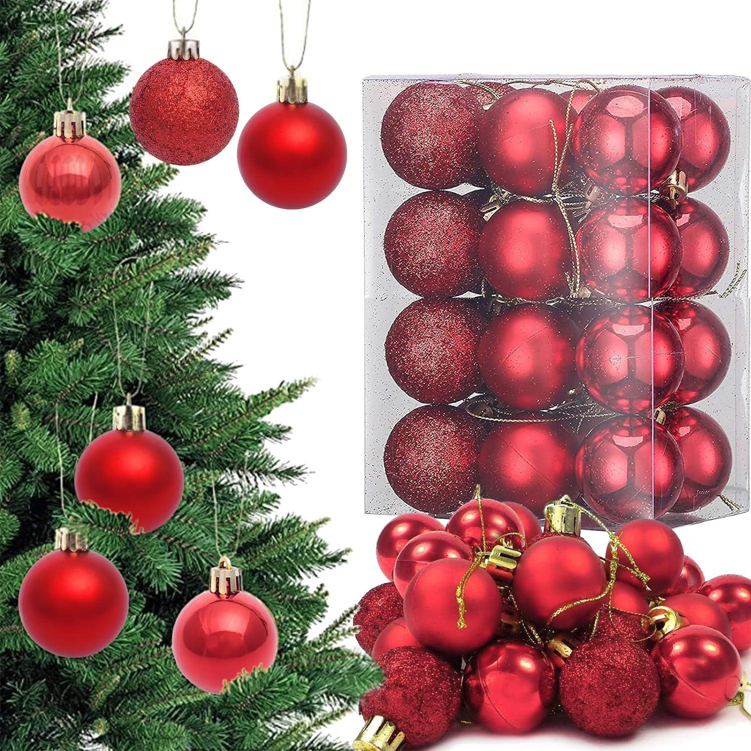 

Pack of 24 Christmas Tree Decoration Balls Ornaments Hanging Props Xmas Tree Décor Accessories - Christmas Decorations Items for Home Decor Office