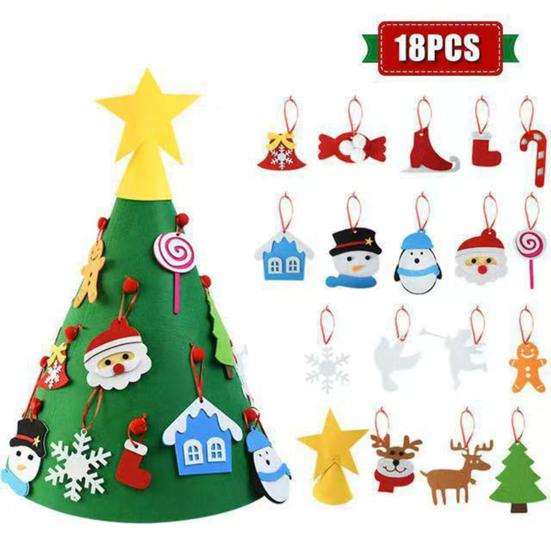 DIY Felt Christmas Tree with Detachable Ornaments Interactive Holiday Activity for Kids to Develop Motor Skills Wall Hanging Decor for Bedroom