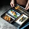 Keramikgrill Japanisches Hotelrestaurant Zuhause Snackteller Rechteckiger Sushi-Teller