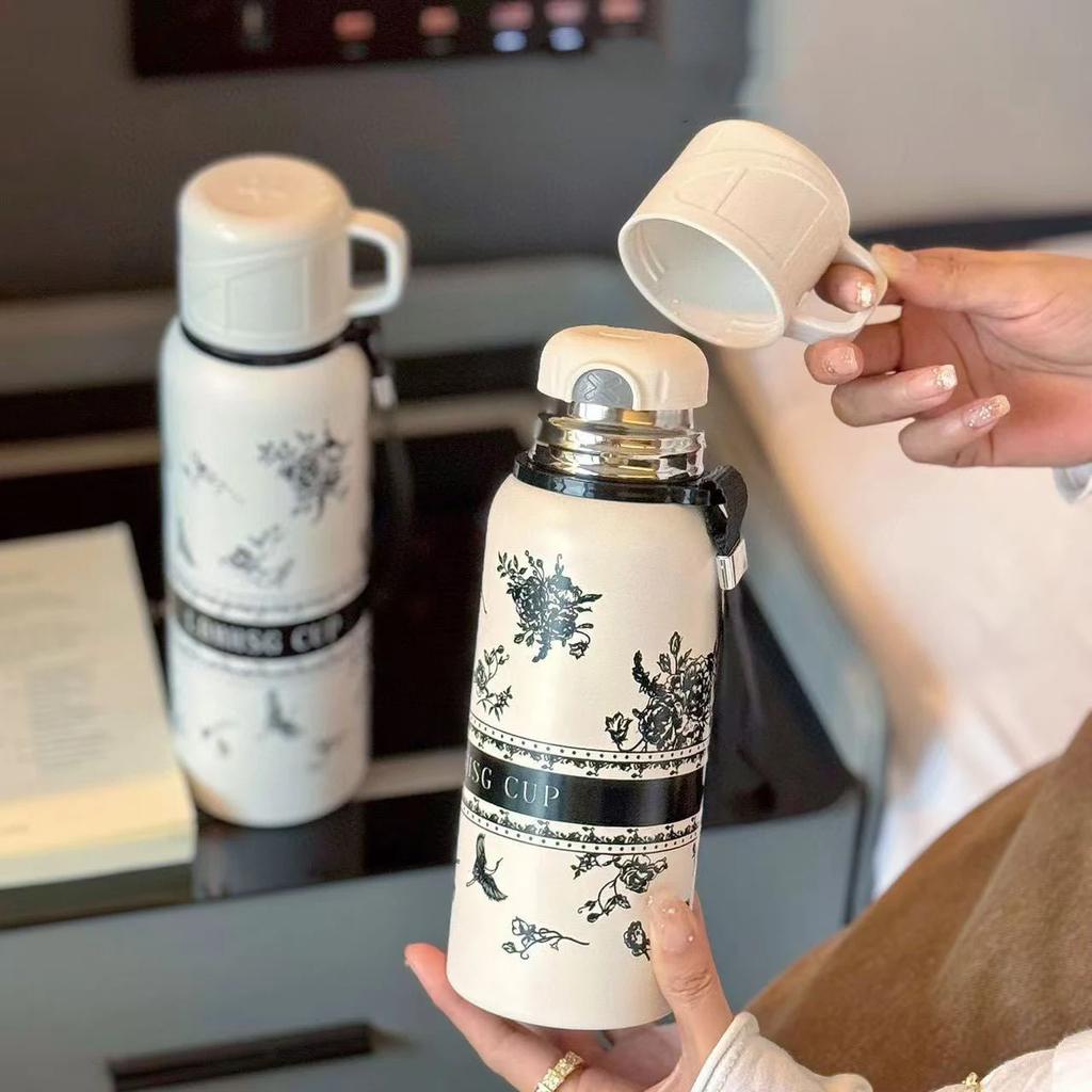 Bärbar Termoskopp i Rostfritt Stål med Te-sil, Sportflaska med Stor Kapacitet för Att Göra Te, Perfekt för Utomhusresor