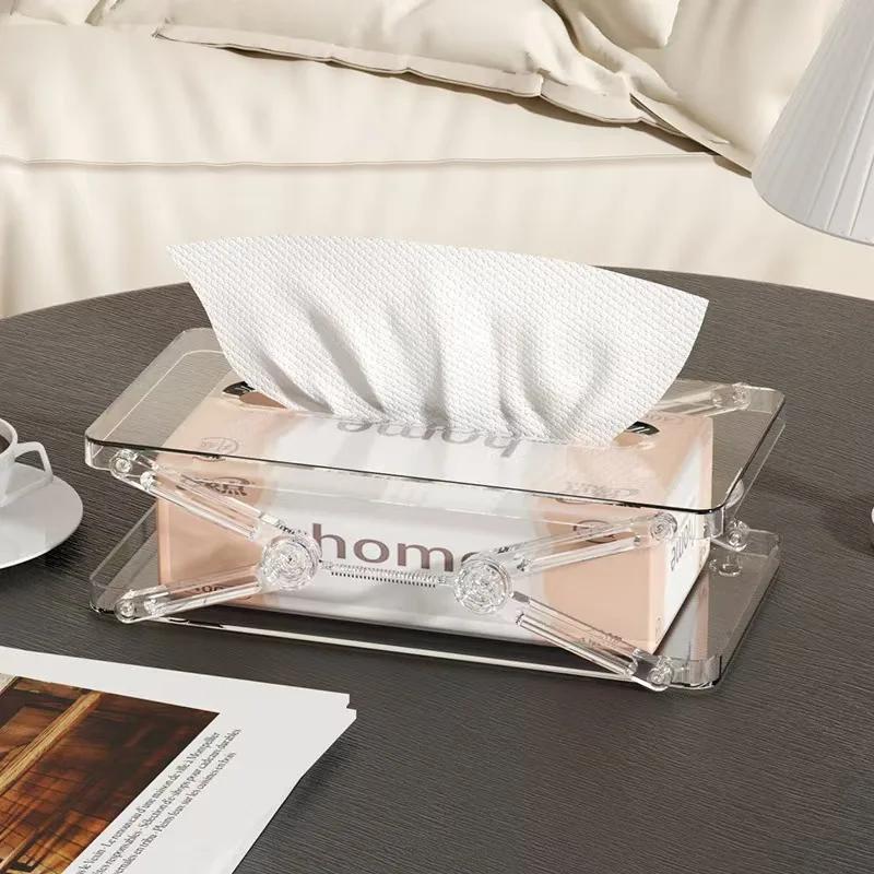 Extendable Tissue Storage Box Minimalist Height Adjustable Creative Light Luxury Napkin Holder Rectangle Multi-functional Tissue Box