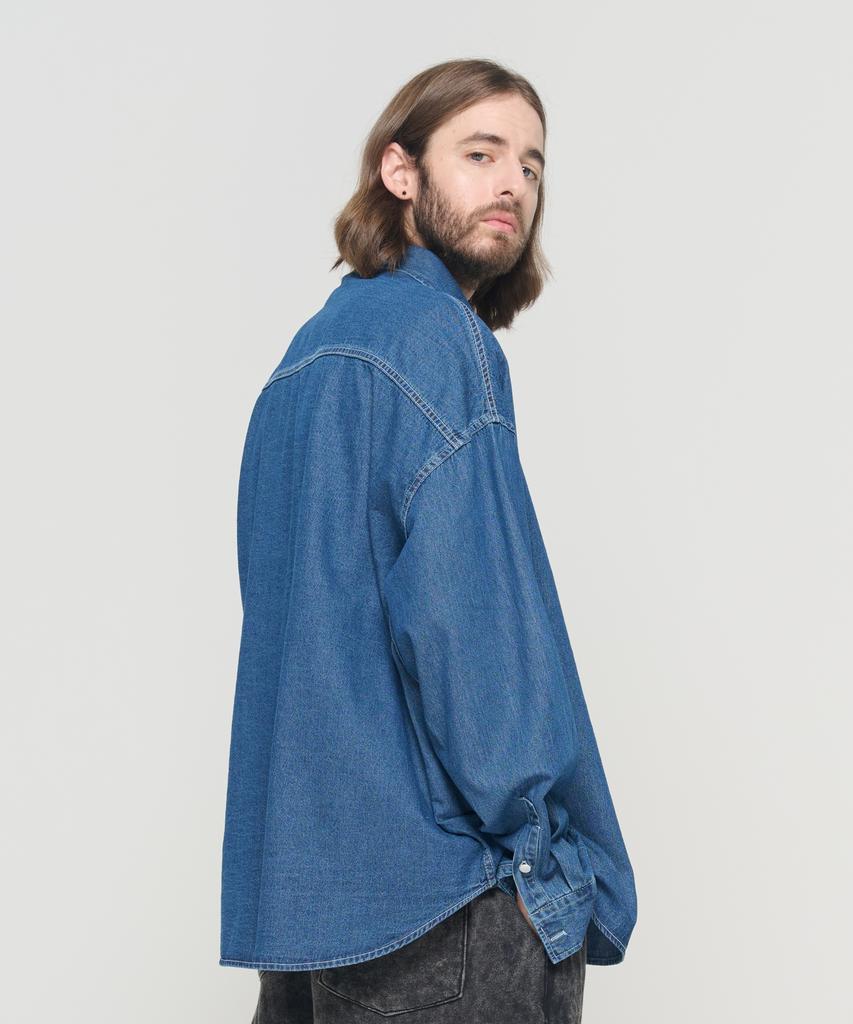 CARGOBROS Cb Washed City Boy Denim Shirt (Dark Blue)