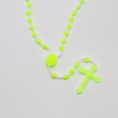 Luminous Catholic Christ Jesus Cross Plastic Rosary Crucifix Necklace Religious Church Decoration Wall Crosses Souvenirs Gifts