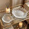 European Style Glass Dessert Dish Leaves Shape Desktop Storage Tray  Picnic Use