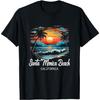 Family Vacation Retro Sunset California Santa Monica Beach T-Shirt