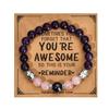 Secure Closure Comfort Fit Mixed Material Handmade Bracelet with Accompanying Sentiment Card