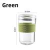 460ml Transparente Kaffeetasse Tragbarer Wasserbecher Milchbecher mit Deckel und Verbrühschutz-Becherhülle Mädchen Student Haushalt Büro Becher