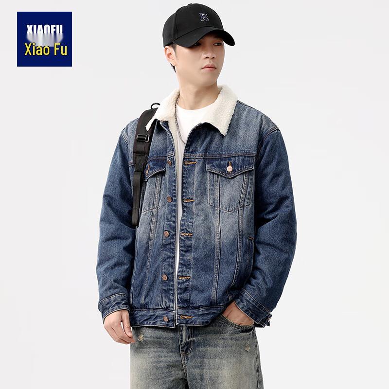 

Men s Lamb Wool Lined Denim Jacket L