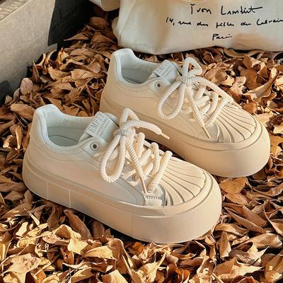 Chaussures de toile à plateforme pour femmes de grande valeur, nouvelles, à tête coquille, résistantes à l'usure, décontractées, chaussures de sport, chaussures de skate