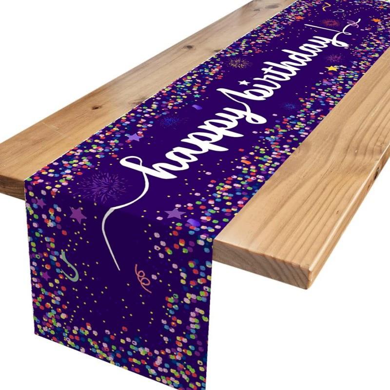 Happy Birthday Table Runners,Colorful Dot Birthday Table Runner Birthday Table Linens for Dining Birthday Party Table Decor
