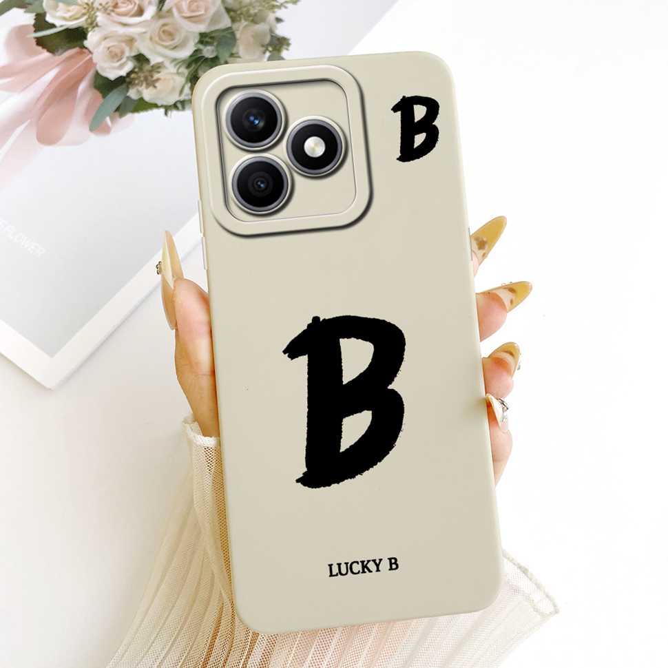 For Honor X8d 4G 6.77" Case Fashion Letters A-Z Full Protection Silicone Back Cover For Honor X8d X8D 4G Phone Cases Fundas