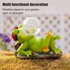 Outdoor Garden Statues Frog Blowing Bubble Solar Garden Statue Outdoor Weatherproof Animal Figurine Decoration Whimsical Night