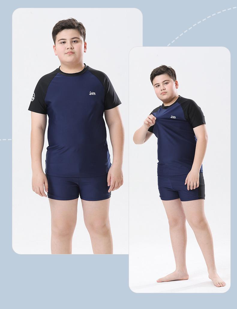 Plus Size Quick-Dry Sun Protection Swimsuit Set for Big Kids and Teens