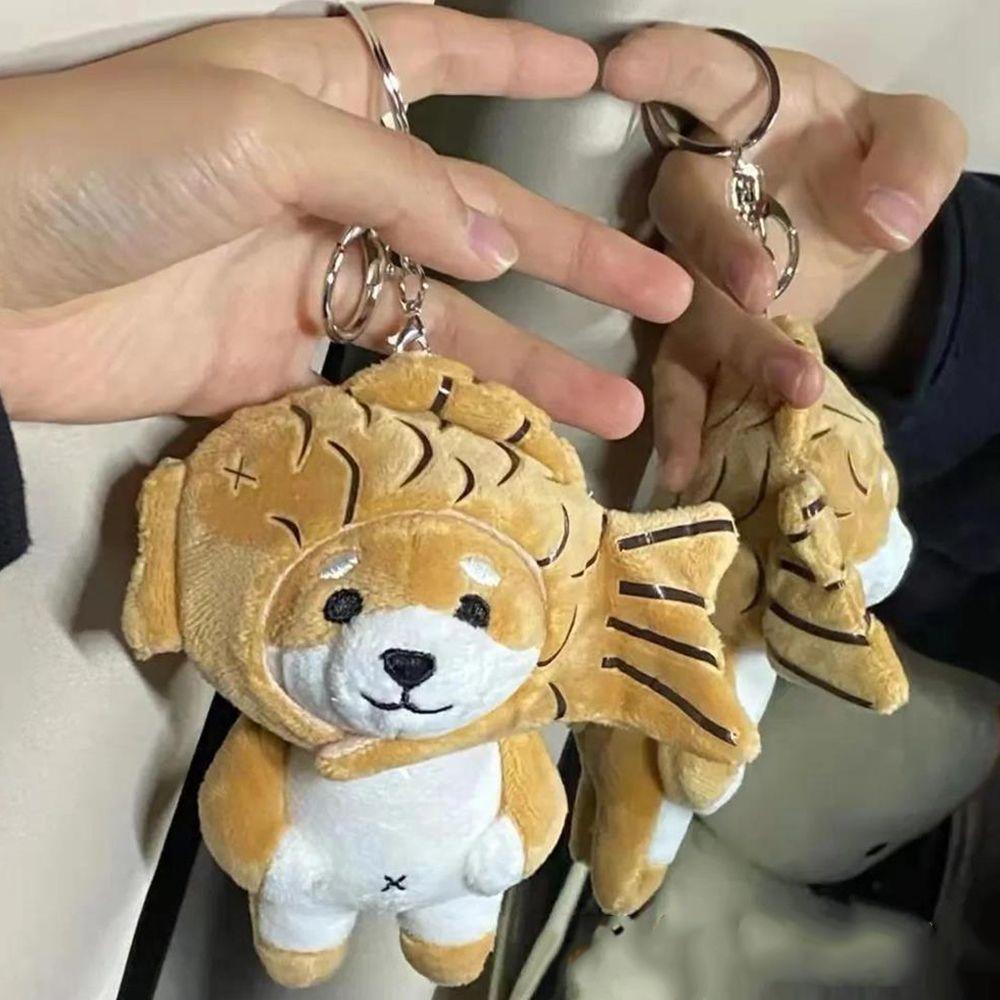 Husky With Taiyaki Head Cover Stuff Plush Toy Plush Pendant Keychain Backpack Charms Bag Decoration
