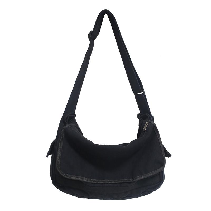 HOCODO Borsa a Tracolla Multi Tasche Grande Capacità Borsa a Spalla da Ragazza Colore Solido Borsa da Donna Moda Tela Borsa a Tracolla Scolastica