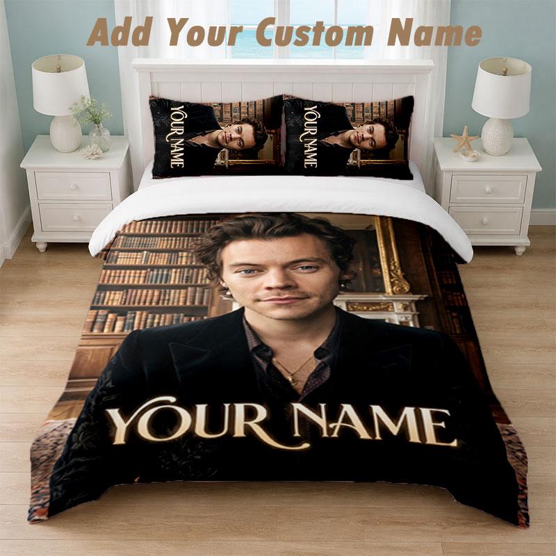 Sada povlečení 1 povlak na přikrývku 2 povlaky na polštář Tisk Harry Styles Měkké lůžkoviny Dekorace ložnice