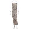 Western Style Women clothes 2024 Summer New Product Fashion Print Sexy Backless Tight Camisole Dress Foreign Trade