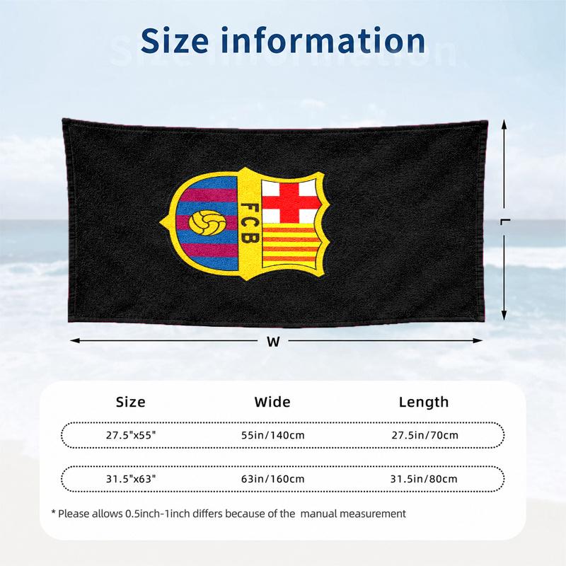 Asciugamano da Spiaggia FC Barcelona Asciugatura Rapida Morbido Microfibra Resistente alla Sabbia Oversize Telo da Bagno Cabana per Piscina Viaggio Regalo