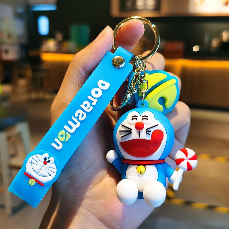 Doraemon Cartoon Keychain Couple Backpack Hanging Decorations Creative Car Accessories Keychain Figurine Toys Anime Cartoon