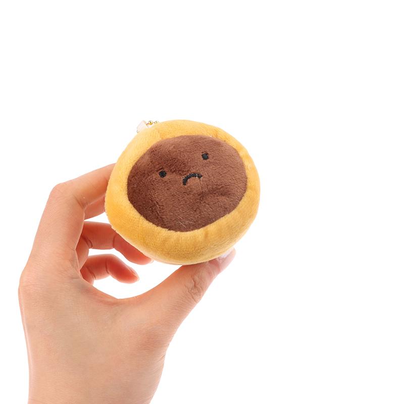 Niedliche Eierkuchen Plüschtier Schlüsselanhänger Cartoon Essen Weiche Stoffpuppe Anhänger Autoschlüsselring Rucksacktasche Dekor Kindergeschenk