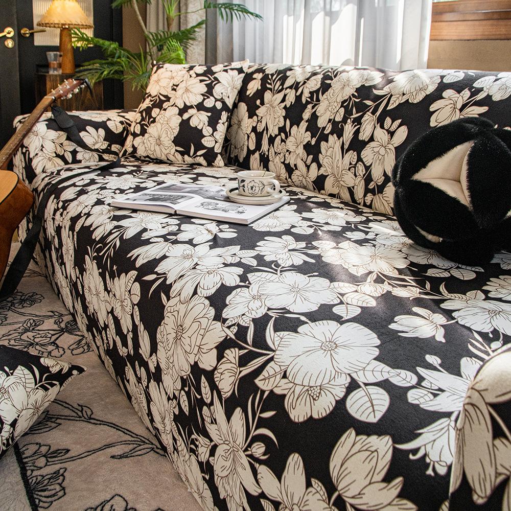 Stretch Living Room Jacquard Sofa Cover L-shaped Jacquard Thick Sofa Cover 1/2/3/4 Seater Corner Sofa Cover