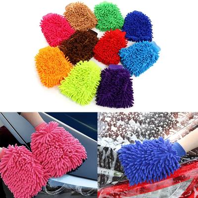 Car Wash Gloves Chenille Coral Fleece Gloves Washing Wiper Car Cleaning Towel Auto Dust Washer Mitt Car Cleaning Accessories
