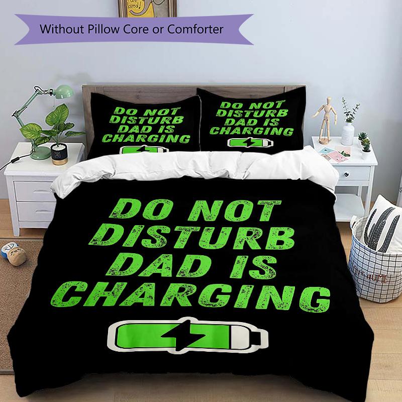 

3pcs Do Not Disturb Print Cover Set Ultra Soft, Breathable 135x200cm