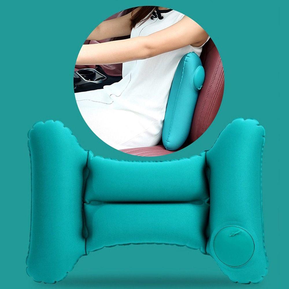 H Shape Inflatable Waist Pillow Press Type Waist Support Pad Compact Lumbar Cushion Airplane