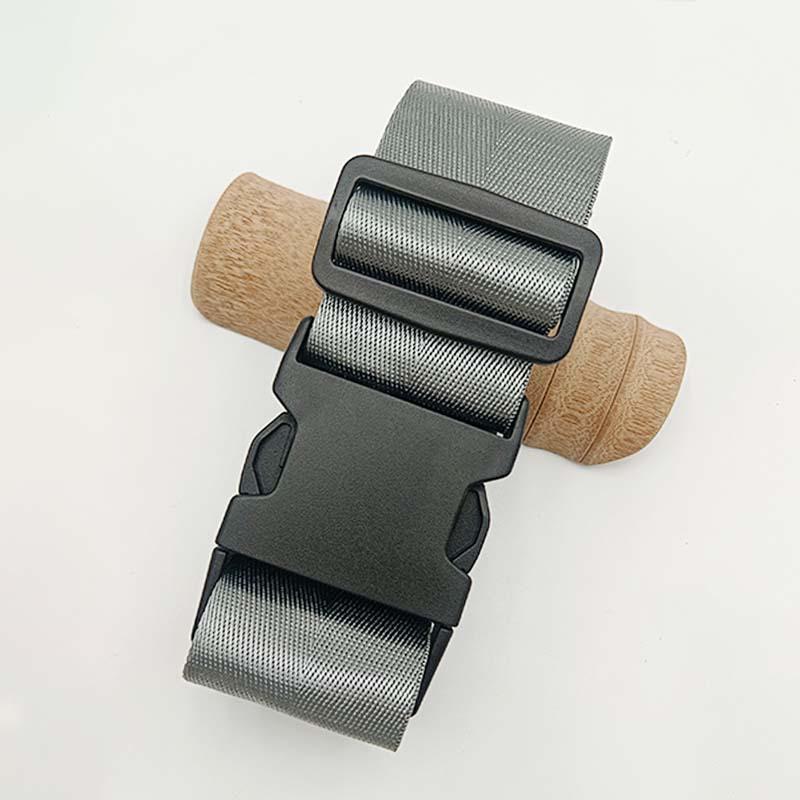 Solid Color Nylon Luggage Strap with Herringbone Pattern, Password Lock, and One-Word Handle