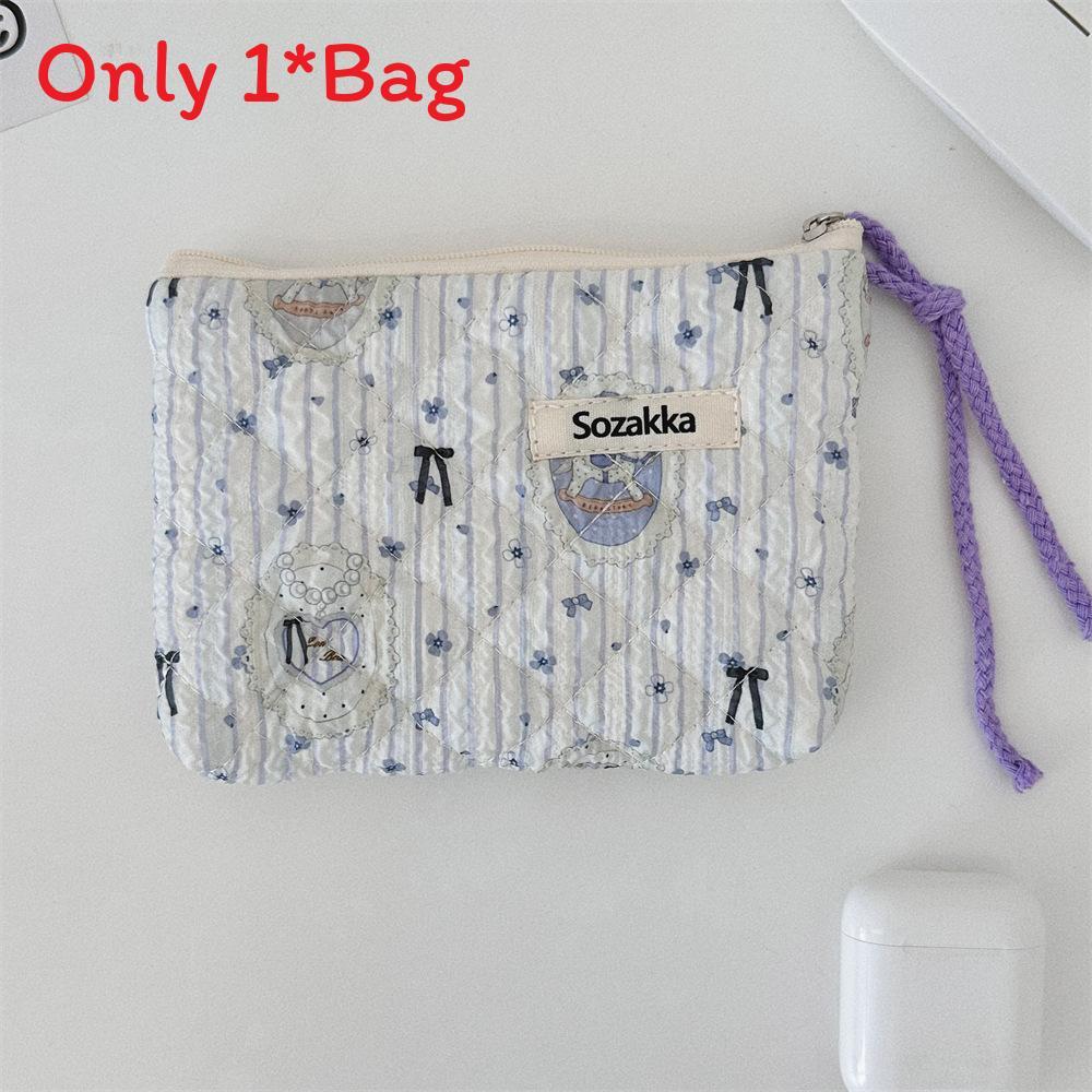 Cute Floral Cotton Wallet With Zip Pouch For Daily Use And Travel Storage For Girls