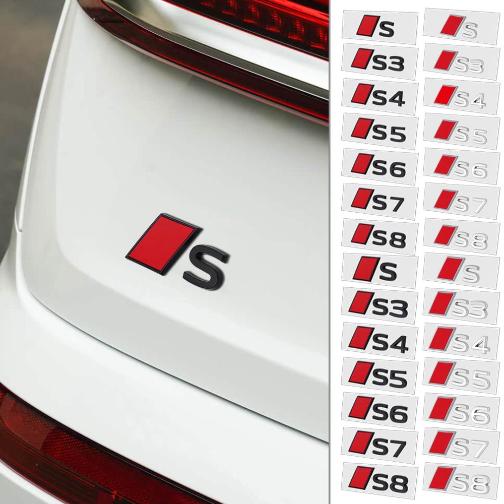 For hot 8L A6 C7 C6 C5 A4 B8 B6 B9 B7 A3 8P 8V Car Body Rear Trunk ABS Badge S3 S4 S5 S6 S7 S8 Emblem Sticker Decor Accessories