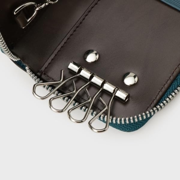 Takeo Kikuchi Key Case, Key Holder, Charm [NEW Leather Ripple Series] Smart Key Case G8701375 Men's Navy (094) 00 (FREE)