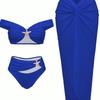 2026 New European and American Starfish Split Swimsuit Long Skirt Three-piece Bikini Women's Huludao Split Swimsuit