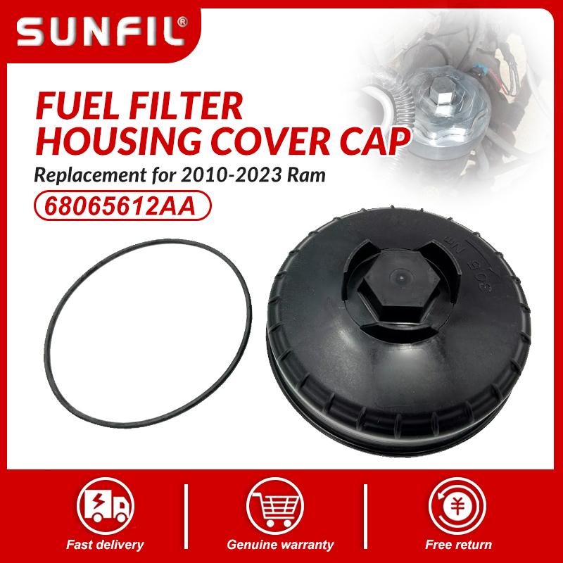 68065612AA Fuel Filter Housing Cover Cap Replacement for 2010- Ram 6.7L 2500 3500 4500 5500