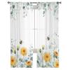 Pastoral Butterfly Flower Daisy Dandelion Sheer Curtains Bedroom Living Room Voile Window Curtains Tulle Curtains for Kids Room
