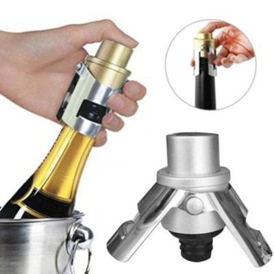 Bottle Stopper with Vacuum Pressure Pump Food Grade Stainless Steel Leak-proof Keep Fizz Professional Champagne Stopper for Home