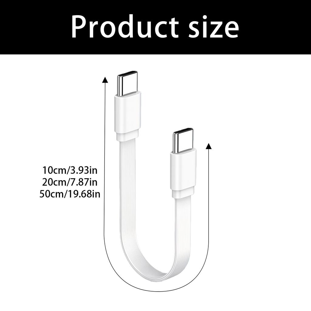 10/20/50cm Short 100W Type C To Type C Cable 90 Degree Elbow Data Cable 480mbps Fast Charging Cord for Mobile Phone